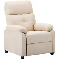 vidaXL Fauteuil verstelbaar stof crèmekleurig