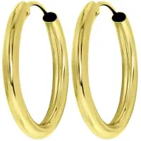 Lucardi Dames Oorbellen 15mm - Oorbellen - Cadeau - 9 Karaat - Geelgoud