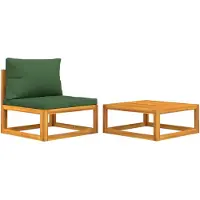 vidaXL 2-delige Loungeset met kussens massief acaciahout