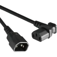 DINIC C13 (haaks/links) - C14 stroomkabel voor UPS/PDU - 3x 1,00mm / zwart - 1,8 meter
