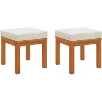 vidaXL Tuinkrukjes 2 st met kussens 40x40x42 cm massief acaciahout