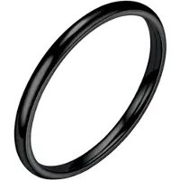 LGT JWLS LGT Jewels smalle stalen ring Zwart 2mm-21mm