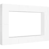 vidaXL 8-delige Tv-meubelset bewerkt hout wit