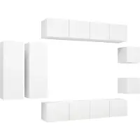 vidaXL 8-delige Tv-meubelset bewerkt hout wit