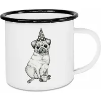 Ligarti Handgemaakte emaille mok Pug 500ml