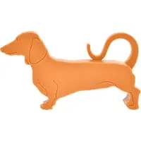 Esschert Design Deurstopper/deurwig teckel - kunststof - bruin - 15 x 9 x 3 cm