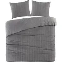 Papillon Dekbedovertrek Beaufort Antraciet Flanel-140 x 200 / 220 cm | 1-Persoons