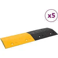 vidaXL Verkeersdrempels 5 st 97x32,5x4 cm rubber geel en zwart