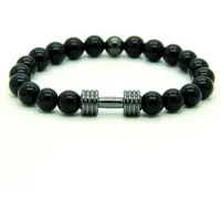 Memphis Kralen armband Onyx Dumbbell Black