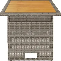 vidaXL Tuintafel 100x50x43/63 cm acaciahout en poly rattan grijs