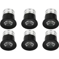 Velvalux LED Veranda Spot Verlichting 6 Pack - - 3W - Natuurlijk Wit 4000K - Inbouw - Dimbaar - Rond - Mat Zwart - Aluminium - Ø31mm