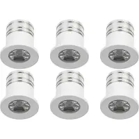 Velvalux LED Veranda Spot Verlichting 6 Pack - - 3W - Warm Wit 3000K - Inbouw - Dimbaar - Rond - Mat Wit - Aluminium - Ø31mm