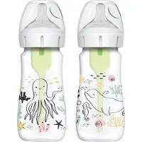 Dr. Brown's Options+ Anti-Colic Babyfles - Brede halsfles - 270ml - Oceaan - 2 stuks