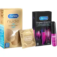 Durex Nude Extra Lube Condooms 10 Stuks & Orgasm Intense Stimulerende Gel 10 Ml Pakket