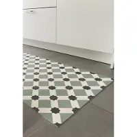 JYG Vloerkleed POSTEL - Keukenloper - Keukenmat - Vinyl - Vintage - 66x350cm - Groen