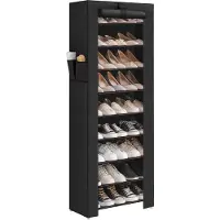 Acaza Schoenenkast - Schoenenrek - 9 Niveaus - Tot 27 Paar Schoenen - 160 x 58 x 28 cm - Zwart