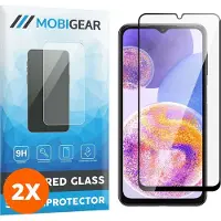 Mobigear Screenprotector geschikt voor Samsung Galaxy A23 Glazen | Premium Screenprotector - Case Friendly - Zwart (2-Pack)