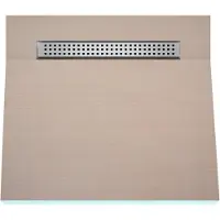 Wiper Betegelbare doucheplaat 90 x 185 cm met goot Showerlay Sirocco afvoer horizontale goot hoofdzijde betegelbaar douchebord douchebak gelijkvloers