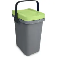 Stefanplast Afvalbakje aanrecht - 'Home Eco System' - Afvalscheiding - Afvalemmertje - Draaghengsel - 7 Liter - Groen