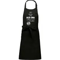 Kariban Cadeauschort - tekstschort - Keukenschort - BBQ schort - verjaardag - moederdag - het smaakt het lekkerst bij deze Oma - zwart