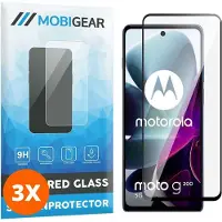 Mobigear Screenprotector geschikt voor Motorola Moto G200 5G Glazen | Premium Screenprotector - Case Friendly - Zwart (3-Pack)