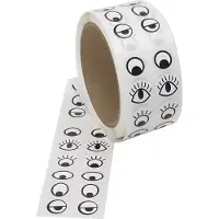 Packlinq Sticker ogen, zwart, wit, 2000 stuk/ 1 doos