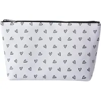 Juleeze Toilettas Dames 26x6x16 cm Wit Zwart Kunststof Hartjes