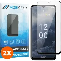 Mobigear Screenprotector geschikt voor Nokia G60 5G Glazen | Premium Screenprotector - Case Friendly - Zwart (2-Pack)