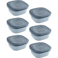 Sunware Sigma home vershoudbakjes 1.3L - Set van 6 - 18x18x7.2 cm - Blauw