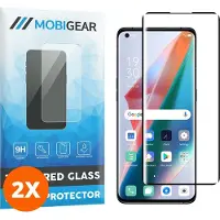 Mobigear Screenprotector geschikt voor OPPO Find X3 Pro Glazen | Premium Screenprotector - Case Friendly - Zwart (2-Pack)