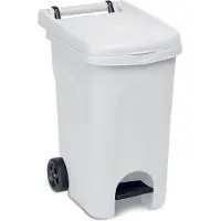 Stefanplast Container 'Urban' - 60 liter - Kliko - Pedaalemmer - Met wielen - Wit