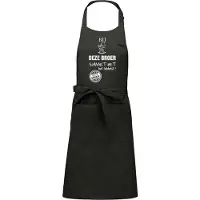 Kariban Cadeauschort - tekstschort - Keukenschort - BBQ schort - verjaardag - vaderdag - het smaakt het lekkerst bij deze Broer - chique grijs