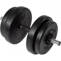 DUKE Fitness Dumbbell Set 15 kg – dumbell - 9 delig – uitbreidbaar – 30mm boring – rubberen handvat – dumbell – stersluiter