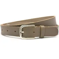 Timbelt Dames riem Leer- Grijs - Grijze riem - Riemmaat 105 - Totale lengte 120 cm