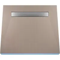 Wiper Betegelbare doucheplaat 100 x 150 cm met goot Showerlay Pure afvoer horizontale goot hoofdzijde betegelbaar douchebord douchebak gelijkvloers