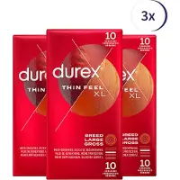 Durex Condooms Thin Feel XL 10st - 3 Stuks - Voordeelverpakking
