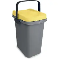 Stefanplast Afvalbakje aanrecht - 'Home Eco System' - Afvalscheiding - Afvalemmertje - Draaghengsel - 7 Liter - Geel