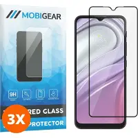 Mobigear Screenprotector geschikt voor Motorola Moto G30 Glazen | Premium Screenprotector - Case Friendly - Zwart (3-Pack)