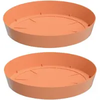 Prosperplast Opvangschaal/onderschaal voor bloempot/plantenpot - 6x - terracotta - rond - Dia 15,5 cm