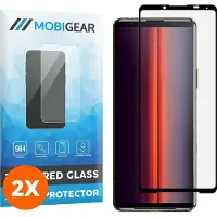 Mobigear Screenprotector geschikt voor Sony Xperia 5 II Glazen | Premium Screenprotector - Case Friendly - Zwart (2-Pack)