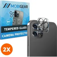 Mobigear Screenprotector geschikt voor Apple iPhone 13 Pro Glazen | Camera Protector - Case Friendly (2-Pack)