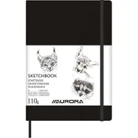 Aurora Schetsboek - Tekenboek - A4 - 110g - Zwart - 96 Bladzijden