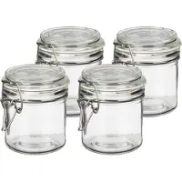 Vivalto Weckpot/inmaakpot - 4x - Tarro - 250 ml - glas - beugelsluiting - D11 x H10 cm