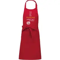 Kariban Naamcadeau - Naamschort - Keukenschort met naam - BBQ schort - verjaardag - Vaderdag - Het smaakt het lekkerst bij: Jongens NAAM naar keuze -rood