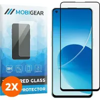 Mobigear Screenprotector geschikt voor OPPO Reno 6 5G Glazen | Premium Screenprotector - Case Friendly - Zwart (2-Pack)