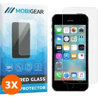 Mobigear Screenprotector geschikt voor Apple iPhone 5S Glazen | Screenprotector - Case Friendly (3-Pack)