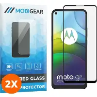 Mobigear Screenprotector geschikt voor Motorola Moto G9 Power Glazen | Premium Screenprotector - Case Friendly - Zwart (2-Pack)