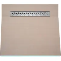 Wiper Betegelbare doucheplaat 80 x 80 cm Mistral Oneway Showerlay doucheplank eenzijdig aflopend afvoer van roestvrij staal