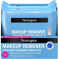 Neutrogena Makeup Remover Cleansing Towelette Singles, Make-up remover - Diepe gezichtsreiniger - Reinigingsdoekjes - Duo pak - 2 stuks