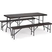 Ecotoys Campingtafel - met bankjes - 8 personen - 179x74x74 cm - bruin